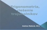 Trigonometria, riešenie trojuholníkov