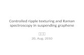 Controlled ripple texturing and Raman spectroscopy in suspending graphene