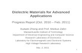 Dielectric Materials for Advanced Applications Progress Report (Oct. 2010 – Feb. 2011)