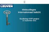 Webcolleges Internationaal belicht Studiedag  OOF-project 13 september 2011