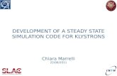 DEVELOPMENT OF A STEADY STATE SIMULATION CODE FOR KLYSTRONS
