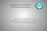 BALIKESİR ÜNİVERSİTESİ  MMF-Mimarlık Bölümü