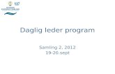 Daglig leder program Samling 2, 2012 19-20.sept