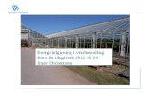 Energirådgivning i växthusodling Kurs för rådgivare 2012 10 24 Inger Christensen