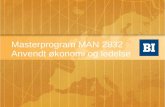 Masterprogram  MAN 2832 Anvendt økonomi og  ledelse