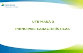 UTE MAUÁ 3 PRINCIPAIS CARACTERÍSTICAS