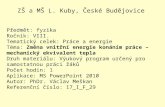 ZŠ a MŠ L. Kuby, České Budějovice Předmět : fyzika Ročník: VIII. Tematický  celek: Práce a energie