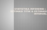 Statistika Inferensi  :  Estimasi Titik  &  Estimasi  Interval