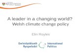 A leader in a changing world?  Welsh  climate  change policy
