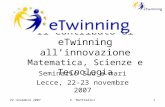 Il contributo di eTwinning all’innovazione Matematica, Scienze e Tecnologia