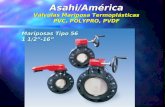 Asahi/América Válvulas Mariposa Termoplásticas PVC, POLYPRO, PVDF