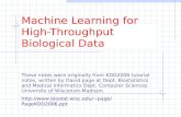 Machine Learning for  High-Throughput Biological Data