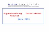 Abgabenordnung   Umsatzsteuer  Aktuell              März 2013