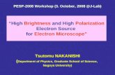 “High  Brightness  and High  Polarization  Electron Source for  Electron Microscope”