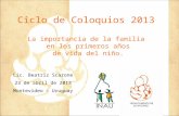 Ciclo de Coloquios 2013 La importancia de la familia  en los primeros años  de vida del niño.
