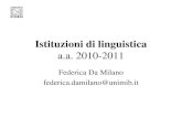 Istituzioni di linguistica a.a. 2010-2011