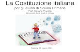 La Costituzione italiana per gli alunni di Scuola Primaria Prof. Stefano Visentin