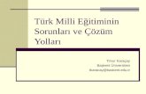 Türk Milli Eğitiminin Sorunları ve Çözüm Yolları