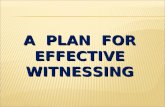 A  Plan  for Effective Witnessing