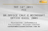 TRT 14ª 2011  FCC BR.OFFICE  CALC E MICROSOFT OFFICE EXCEL 2003