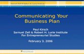 Communicating Your  Business Plan