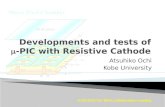 Developments and tests of  m -PIC with Resistive Cathode