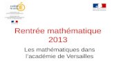 Rentrée mathématique 2013