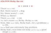 A54-POV-Ricky the rat 현재     3 인칭 과거      미래 There  was a  rat. But, there wasn’t   a  dog.