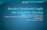 Service Dominant Logic for Irrigation Service