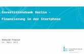 Investitionsbank Berlin -  Finanzierung in der Startphase