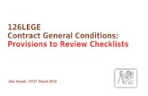 126LEGE  Contract  G eneral C onditions : P rovisions to  R eview C hecklists