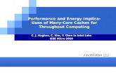 Performance and Energy Implications of Many-Core Caches for Throughput Computing