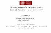 Lezione n. 1 Il contesto finanziario internazionale