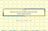 ŠPECIALIZAČNÝ ŠTUDIJNÝ PROGRAM PRE ŠPECIALIZAČNÝ ODBOR PRACOVNÁ A ORGANIZAČNÁ  PSYCHOLÓGIA