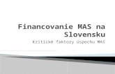 Financovanie MAS na Slovensku
