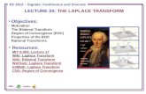 LECTURE  20:  THE LAPLACE TRANSFORM