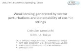Weak lensing generated by vector perturbations and detectability of cosmic strings