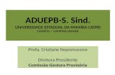 ADUEPB-S.  Sind . UNIVERSIDADE ESTADUAL DA PARAÍBA (UEPB) CAMPUS I – CAMPINA GRANDE