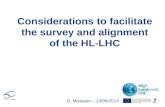Considerations to facilitate the survey and alignment of the HL-LHC