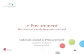 e-Procurement Het aanbod van de federale overheid