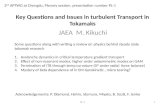 Key Questions and Issues in turbulent Transport in  Tokamaks