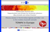 Plenary session 3: The EU Urban Agenda and cities’ role  in the creation of growth and jobs