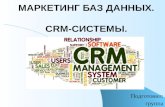 Маркетинг баз данных.  CRM-системы.