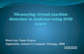 Measuring virtual machine detection in malware using  DSD  tracer