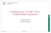 Forelesning  nr.4 INF 1411  Elektroniske systemer