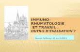 Immuno-rhumatologie  et TRAVAIL :  outils d’évaluation  ?
