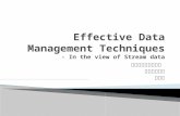 Effective Data Management Techniques - In the view of Stream data