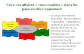 Faire des affaires « responsables » dans les pays en développement