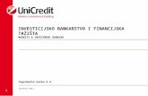 INVESTICIJSKO BANKARSTVO I FINANCIJSKA TRŽIŠTA MARKETS & INVESTMENT BANKING