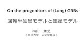 On the progenitors of (Long) GRBs 回転単独星モデルと連星モデル